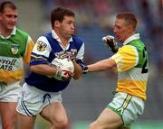 27 May 2001; Damien Ryan of Laois in action against Neville Coughlan of Offaly during the Bank of Ireland Leinster Senior Football Championship Quarter-Final match between Offaly and Laois at Croke Park in Dublin. Photo by Brendan Moran/Sportsfile