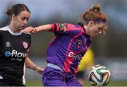 30 March 2016; Linda Douglas, Wexford Youths, in action against Pearl Slattery, Shelbourne. Continental Tyres Women's National League Shield Final, Wexford Youths v Shelbourne. Ferrycarrig Park, Wexford. Picture credit: Matt Browne / SPORTSFILE