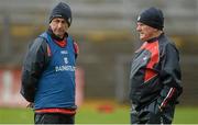 27 March 2016; Cork manager Peadar Healy, left, with selector Eamonn Ryan. Allianz Football League Division 1 Round 6, Cork v Down. Páirc Uí Rinn, Cork.  Picture credit: Piaras Ó Mídheach / SPORTSFILE