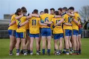 27 March 2016; The Roscommon team gather in a huddle before the game. Allianz Football League Division 1 Round 6, Roscommon v Mayo. Dr Hyde Park, Roscommon.  Picture credit: Brendan Moran / SPORTSFILE