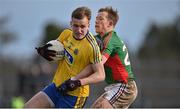 27 March 2016; Enda Smith, Roscommon, in action against Donal Vaughan, Mayo. Allianz Football League Division 1 Round 6, Roscommon v Mayo. Dr Hyde Park, Roscommon. Picture credit: Brendan Moran / SPORTSFILE