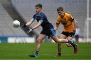 2 April 2016; Nathan Poland, Gallen CS Ferbane, in action against John Daly, Holy Rosary College Moutbellew. Masita GAA All Ireland Post Primary Schools Paddy Drummond Cup Final, Gallen CS Ferbane v Holy Rosary College Mountbellew. Croke Park, Dublin. Picture credit: Ray McManus / SPORTSFILE