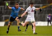 2 April 2016; Con Kavanagh, Kildare, in action against Andrew Foley, Dublin. EirGrid Leinster GAA Football U21 Championship Final, Dublin v Kildare. Páirc Táilteann, Navan, Co. Meath.  Photo by Sportsfile