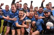 2 April 2016; The Dublin team celebrate with the cup after the game. EirGrid Leinster GAA Football U21 Championship Final, Dublin v Kildare. Páirc Táilteann, Navan, Co. Meath.  Photo by Sportsfile