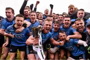 2 April 2016; Dublin joint captain Andrew Foley celebrates with the cup after the game. EirGrid Leinster GAA Football U21 Championship Final, Dublin v Kildare. Páirc Táilteann, Navan, Co. Meath. Photo by Sportsfile