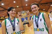 25 March 2010; Joint captains Heather Murphy, left, and Katie McMullen, St Mary's College, with the cup. U19C Girls - All-Ireland Schools League Finals 2010, St Mary's College, Arklow v Stella Maris Secondary School, Waterford, National Basketball Arena, Tallaght, Dublin. Picture credit: Brian Lawless / SPORTSFILE