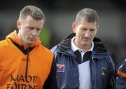 28 March 2010; Armagh manager Paddy O'Rourke, right, and his assistant Justin McNulty. Allianz GAA Football National League, Division 2, Round 6, Armagh v Tipperary, St Oliver Plunkett Park, Crossmaglen, Armagh. Picture credit: Oliver McVeigh / SPORTSFILE