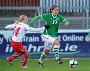 31 March 2010; Fiona O'Sullivan, Republic of Ireland, in action against Noenie Beney, Switzerland. 2011 FIFA Women's World Cup Qualifier, Republic of Ireland v Switzerland, Richmond Park, Dublin. Picture credit: David Maher / SPORTSFILE