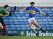 31 March 2010; Bernard O’Brien, Tipperary, shoots to score his side's first goal. Cadbury Munster GAA Football Under 21 Championship Final, Kerry v Tipperary, Austin Stack Park, Tralee, Co. Kerry. Picture credit: Stephen McCarthy / SPORTSFILE