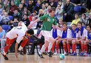 31 March 2010; Alan Lynch, Republic of Ireland, in action against Cato Valoy, Norway. International Futsal Friendly, Republic of Ireland v Norway, National Basketball Arena, Tallaght, Dublin. Picture credit: Matt Browne / SPORTSFILE