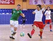 31 March 2010; Stephen Murphy, Republic of Ireland, in action against Christoffer Dahi, Norway. International Futsal Friendly, Republic of Ireland v Norway, National Basketball Arena, Tallaght, Dublin. Picture credit: Matt Browne / SPORTSFILE