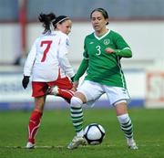 31 March 2010; Ciara McCormack, Republic of Ireland, in action against Martina Moser, Switzerland. 2011 FIFA Women's World Cup Qualifier, Republic of Ireland v Switzerland, Richmond Park, Dublin. Picture credit: David Maher / SPORTSFILE