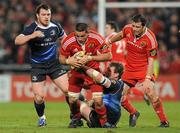 2 April 2010; Alan Quinlan, Munster, is tackled by Malcolm O'Kelly, Leinster. Celtic League, Munster v Leinster, Thomond Park, Limerick. Picture credit: Diarmuid Greene / SPORTSFILE