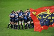 2 April 2010; The Leinster team form a huddle ahead of the game. Celtic League, Munster v Leinster, Thomond Park, Limerick. Picture credit: Ray McManus / SPORTSFILE