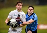 2 April 2016; Rory Feely, Kildare, in action against Cillian O'Shea, Dublin. EirGrid Leinster GAA Football U21 Championship Final, Dublin v Kildare. Páirc Táilteann, Navan, Co. Meath.  Photo by Sportsfile