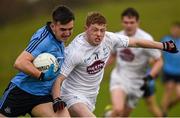 2 April 2016; Michael Deegan, Dublin, in action against Barry Kelly, Kildare. EirGrid Leinster GAA Football U21 Championship Final, Dublin v Kildare. Páirc Táilteann, Navan, Co. Meath.  Photo by Sportsfile