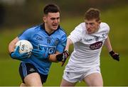 2 April 2016; Michael Deegan, Dublin, in action against Barry Kelly, Kildare. EirGrid Leinster GAA Football U21 Championship Final, Dublin v Kildare. Páirc Táilteann, Navan, Co. Meath.  Photo by Sportsfile