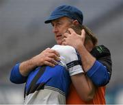 2 April 2016; Oisín McWilliams is comforted by Paul Hughes, the St. Patrick's Maghera manager, after the game. Masita GAA All Ireland Post Primary Schools Hogan Cup Final, St. Brendan's Killarney  v St. Patrick's Maghera. Croke Park, Dublin. Picture credit: Ray McManus / SPORTSFILE