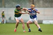 2 April 2016; Charles Dwyer, Laois, in action against Jason Diggins, Kerry. Allianz Hurling League Division 1B Relegation Play-off, Kerry v Laois. Austin Stack Park, Tralee, Co. Kerry. Picture credit: Diarmuid Greene / SPORTSFILE