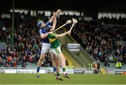 2 April 2016; Darren Maher, Laois, in action against John Egan, Kerry. Allianz Hurling League Division 1B Relegation Play-off, Kerry v Laois. Austin Stack Park, Tralee, Co. Kerry.  Picture credit: Diarmuid Greene / SPORTSFILE
