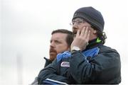 2 April 2016; Laois manager Seamus Plunkett and selector Ger Cunningham look on during the final moments of the game. Allianz Hurling League Division 1B Relegation Play-off, Kerry v Laois. Austin Stack Park, Tralee, Co. Kerry.  Picture credit: Diarmuid Greene / SPORTSFILE