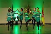2 April 2016; The Mullingar Shamrocks team of, Mary Jo Geraghty, Geraldine Connolly, Maura Buckley, Shelia Marie Martin, Sarah Murphy, Kim Darby, Aileen Martin and Katie Murphy, representing Westmeath and Leinster, competing in the Rince Foirne competition. All-Ireland Scór Sinsir Championship Finals. INEC, Gleneagle Hotel, Killarney, Co. Kerry. Picture credit: Piaras Ó Mídheach / SPORTSFILE
