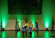 2 April 2016; Eventual winners, the Spa team of, Claire Moynihan, Katie O’Connor, Anne Marie Nelligan, Fiona Kelly, Ciara O’Shea, Mairéad Mangan, Sinéad Cronin and Trish Murphy, representing Kerry and Munster, competing in the Rince Foirne competition. All-Ireland Scór Sinsir Championship Finals. INEC, Gleneagle Hotel, Killarney, Co. Kerry. Picture credit: Piaras Ó Mídheach / SPORTSFILE