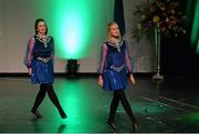 2 April 2016; The Naomh Mhuire, Carraig Droma Rúisc team of, Sandra Trench, Caroline Campbell, Claire Crossan, Nicole Armiter, Sandra Butler, Laura Crossan, Ciara Fitzgerald and Karen Morgan, representing Leitrim and Connacht, competing in the Rince Foirne   competition. All-Ireland Scór Sinsir Championship Finals. INEC, Gleneagle Hotel, Killarney, Co. Kerry. Picture credit: Piaras Ó Mídheach / SPORTSFILE