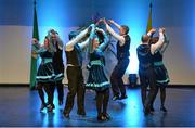 2 April 2016; The Emyvale team of Gerard Mc Gonnell, Donal Kavanagh, Stephen Maguire, Peadar Sherry, Michaela Mc Gee, Cathy Kirke, Mary Kirke and Riona Kavanagh, representing Monaghan and Ulster, competing in the Rince Seit competition. All-Ireland Scór Sinsir Championship Finals. INEC, Gleneagle Hotel, Killarney, Co. Kerry. Picture credit: Piaras Ó Mídheach / SPORTSFILE