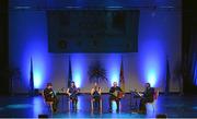 2 April 2016; The Naomh Mhuire, Carraig Droma Rúisc team of, Brian Mostyn, Laura Crossan, Clare Bohan, Brendan Bohan and Marian Brogan, representing Leitrim and Connacht, competing in the Ceol Uirlise competition. All-Ireland Scór Sinsir Championship Finals. INEC, Gleneagle Hotel, Killarney, Co. Kerry. Picture credit: Piaras Ó Mídheach / SPORTSFILE