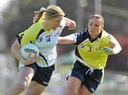 3 April 2010; Cora Staunton, Mayo and 2008 All Stars, in action against Noelle Comyn, Dublin and 2009 All Stars. TG4 Ladies All-Star Football Exhibition game, 2009 All Stars team v 2008 All Stars, TG4 Ladies Football All-Star Tour, Pairc na nGael, Treasure Island, San Francisco, California, USA. Picture credit: Brendan Moran / SPORTSFILE