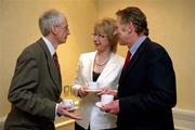 6 April 2010; Minister for Tourism, Culture and Sport Mary Hanafin T.D., with John Treacy, left, Chief Executive Officer, Irish Sports Council, and Board member Eamonn Coghlan on occasion of her first meeting with the Board since the Minister's appointment to the Sport Portfolio. D4 Berkeley Hotel, Ballsbridge, Dublin. Picture credit: Ray McManus / SPORTSFILE