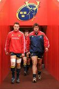 6 April 2010; Munster's Niall Ronan, left, and Tony Buckley arrive for rugby squad training ahead of their Heineken Cup Quarter-Final game against Northampton Saints on Saturday. Thomond Park, Limerick. Picture credit: Stephen McCarthy / SPORTSFILE