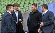 2 April 2016; Injured Leinster players, from left, Marty Moore, Luke Fitzgerald, Sean O'Brien and Rob Kearney in attendance  at the game. Guinness PRO12 Round 19, Leinster v Munster. Aviva Stadium, Lansdowne Road, Dublin.  Picture credit: Brendan Moran / SPORTSFILE