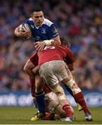 2 April 2016; Ben Te'o, Leinster, is tackled by Tommy O'Donnell, left, and Dave O'Callaghan, Munster. Guinness PRO12 Round 19, Leinster v Munster. Aviva Stadium, Lansdowne Road, Dublin.  Picture credit: Brendan Moran / SPORTSFILE