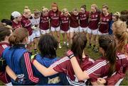3 April 2016; Galway huddle before the game. Lidl Ladies Football National League Division 1, Galway v Cork. St Jarlath's Stadium, Tuam, Co. Galway. Picture credit: Sam Barnes / SPORTSFILE