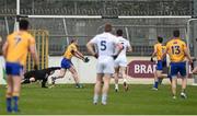 3 April 2016; Pat Burke, Clare, scores his side's first goal past Kildare goalkeeper Tom Corley. Allianz Football League, Division 3, Round 7, Kildare v Clare. St Conleth's Park, Newbridge, Co. Kildare. Picture credit: Stephen McCarthy / SPORTSFILE