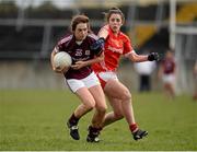 3 April 2016; Patricia Gleeson, Galway, in action against Ciara O'Sullivan, Cork. Lidl Ladies Football National League Division 1, Galway v Cork. St Jarlath's Stadium, Tuam, Co. Galway. Picture credit: Sam Barnes / SPORTSFILE