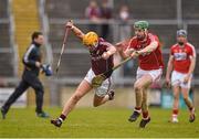 3 April 2016; Davy Glennon, Galway, in action against Cormac Murphy, Cork.  Allianz Hurling League, Division 1, Relegation Play-off, Galway v Cork. Pearse Stadium, Galway. Picture credit: Ray Ryan / SPORTSFILE