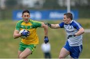 3 April 2016; Rory Kavanagh, Donegal, in action against Dermot Malone, Monaghan. Allianz Football League Division 1, Round 7, Monaghan v Donegal. St Mary's Park, Castleblayney, Co. Monaghan. Picture credit: Dáire Brennan / SPORTSFILE
