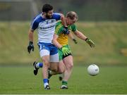 3 April 2016; Anthony Thompson, Donegal, in action against Neil McAdam, Monaghan. Allianz Football League Division 1, Round 7, Monaghan v Donegal. St Mary's Park, Castleblayney, Co. Monaghan. Picture credit: Dáire Brennan / SPORTSFILE
