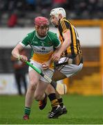3 April 2016; Conor Doughan, Offaly, in action against Liam Blanchfield, Kilkenny. Allianz Hurling League Division 1, Quarter-Final, Kilkenny v Offaly. Nowlan Park, Kilkenny. Picture credit: Ray McManus / SPORTSFILE