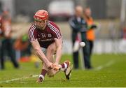 3 April 2016; Joe Canning, Galway points a sideline puck against Cork. Allianz Hurling League, Division 1, Relegation Play-off, Galway v Cork. Pearse Stadium, Galway. Picture credit: Ray Ryan / SPORTSFILE
