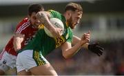 3 April 2016; Barry John Keane, Kerry, in action against Jamie O'Sullivan, Cork. Allianz Football League, Division 1,  Round 7, Kerry v Cork. Austin Stack Park, Tralee. Picture credit: Piaras Ó Mídheach / SPORTSFILE