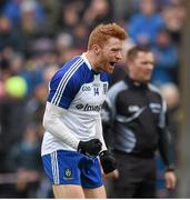 3 April 2016; Daniel McKenna Monaghan celebrates after getting Monaghan's goal. Allianz Football League Division 1 Round 7, Monaghan v Donegal. St Mary's Park, Castleblayney, Co. Monaghan. Picture credit: Philip Fitzpatrick / SPORTSFILE