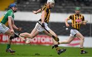 3 April 2016; Liam Blanchfield races clear of Dan Kelleher, Offaly, as he kicks home the sixth Kilkenny goal. Allianz Hurling League Division 1 Quarter-Final, Kilkenny v Offaly. Nowlan Park, Kilkenny. Picture credit: Ray McManus / SPORTSFILE