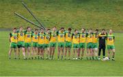 3 April 2016; The Donegal team stand for the National Anthem. Allianz Football League Division 1 Round 7, Monaghan v Donegal. St Mary's Park, Castleblayney, Co. Monaghan.Philip Fitzpatrick / SPORTSFILE