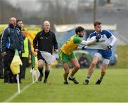 3 April 2016; Fintan Kelly, Monaghan, in action against Odhran Mac Niallais, Donegal. Allianz Football League Division 1 Round 7, Monaghan v Donegal. St Mary's Park, Castleblayney, Co. Monaghan. Picture credit: Philip Fitzpatrick / SPORTSFILE