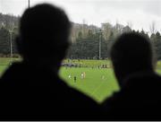 3 April 2016; Supporters watch referee Rory Hickey throw the ball up to start the second half. Allianz Football League Division 1, Round 7, Monaghan v Donegal. St Mary's Park, Castleblayney, Co. Monaghan. Picture credit: Dáire Brennan / SPORTSFILE