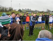 3 April 2016; Monaghan manager Malachy O'Rourke speaks to his players after the game. Allianz Football League Division 1, Round 7, Monaghan v Donegal. St Mary's Park, Castleblayney, Co. Monaghan. Picture credit: Dáire Brennan / SPORTSFILE